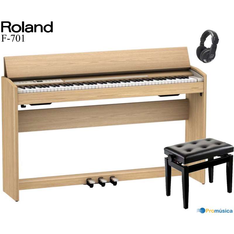 Pack Roland F701 Roble Claro + Banqueta y Auricular